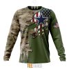 NFL Dallas Cowboys Custom Name Number Green Camo US Military Sweatshirt