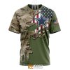 NFL Dallas Cowboys Custom Name Number Green Camo US Military T-Shirt