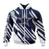 NFL Dallas Cowboys Custom Name Number MotoCross Concept Zip Up Hoodie