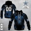 NFL Dallas Cowboys Custom Name Number Rose Dragon Pullover Hoodie