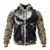 NFL Dallas Cowboys Custom Name Number Skull Camo Veteran Kits Zip Up Hoodie