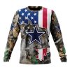 NFL Dallas Cowboys Custom Name Number USA Flag Camo Realtree Sweatshirt