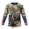 NFL Dallas Cowboys Custom Name Number Veteran Salute To Service Sweatshirt