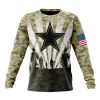 NFL Dallas Cowboys Custom Name Number Veterans And Families Sweatshirt
