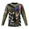 NFL Dallas Cowboys Custom Name Number Veterans Kneeling Soldier Sweatshirt
