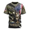 NFL Dallas Cowboys Custom Name Number Veterans Kneeling Soldier T-Shirt
