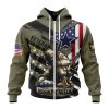 NFL Dallas Cowboys Custom Name Number Veterans Kneeling Soldier Zip Up Hoodie