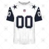 NFL Dallas Cowboys Custom Name Number White Alternate Jersey T-Shirt