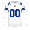 NFL Dallas Cowboys Custom Name Number White Road Jersey T-Shirt