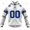 NFL Dallas Cowboys Custom Name Number White Road Jersey Zip Up Hoodie