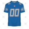 NFL Detroit Lions Custom Name Number Blue Home Jersey T-Shirt