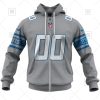NFL Detroit Lions Custom Name Number Brown Alternate Jersey Zip Up Hoodie