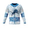NFL Detroit Lions Custom Name Number Native With Samoa Culture Sweatshirt