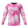 NFL Detroit Lions Custom Name Number Pink Tie-Dye Sweatshirt
