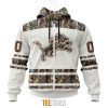 NFL Detroit Lions Custom Name Number White Camo Hunting Zip Up Hoodie