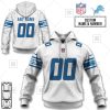 NFL Detroit Lions Custom Name Number White Road Jersey Pullover Hoodie