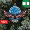 NFL Detroit Lions Custom Name US Eagle Custom Shaped Ornament
