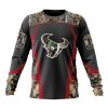 NFL Houston Texans Custom Name Number Camo Hunting Sweatshirt