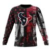 NFL Houston Texans Custom Name Number Classic Grunge American Flag Sweatshirt