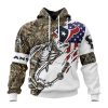 NFL Houston Texans Custom Name Number Fishing With Flag Of USA Pullover Hoodie