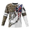 NFL Houston Texans Custom Name Number Fishing With Flag Of USA Sweatshirt
