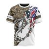 NFL Houston Texans Custom Name Number Fishing With Flag Of USA T-Shirt