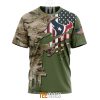 NFL Houston Texans Custom Name Number Green Camo US Military T-Shirt