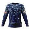 NFL Houston Texans Custom Name Number Honor US Navy Veterans Sweatshirt