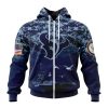 NFL Houston Texans Custom Name Number Honor US Navy Veterans Zip Up Hoodie
