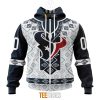 NFL Houston Texans Custom Name Number Native Pattern Zip Up Hoodie