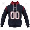 NFL Houston Texans Custom Name Number Navy Home Jersey Zip Up Hoodie