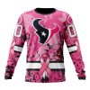 NFL Houston Texans Custom Name Number Pink Breast Cancer Sweatshirt