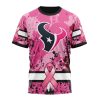 NFL Houston Texans Custom Name Number Pink Breast Cancer T-Shirt