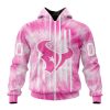 NFL Houston Texans Custom Name Number Pink Tie-Dye Zip Up Hoodie