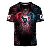 NFL Houston Texans Custom Name Number Rose Dragon T-Shirt