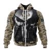 NFL Houston Texans Custom Name Number Skull Camo Veteran Kits Zip Up Hoodie