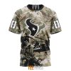 NFL Houston Texans Custom Name Number Veteran Salute To Service T-Shirt
