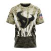 NFL Houston Texans Custom Name Number Veterans And Families T-Shirt