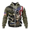 NFL Houston Texans Custom Name Number Veterans Kneeling Soldier Zip Up Hoodie