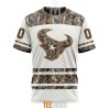 NFL Houston Texans Custom Name Number White Camo Hunting T-Shirt