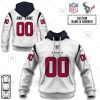 NFL Houston Texans Custom Name Number White Road Jersey Pullover Hoodie