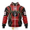 NFL Houston Texans Custom Name Spider Man Zip Up Hoodie