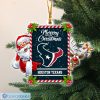 NFL Houston Texans Santa And Reindeer Custom Shaped Ornament