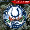 NFL Indianapolis Colts Custom Name Ho Ho Ho Santa’s Reindeer Round Ornament
