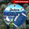 NFL Indianapolis Colts Custom Name Mascot Round Ornament