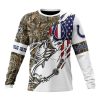 NFL Indianapolis Colts Custom Name Number Fishing With Flag Of USA Sweatshirt