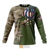 NFL Indianapolis Colts Custom Name Number Green Camo US Military Sweatshirt