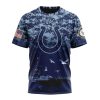 NFL Indianapolis Colts Custom Name Number Honor US Navy Veterans T-Shirt