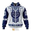 NFL Indianapolis Colts Custom Name Number Native Pattern Zip Up Hoodie