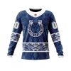 NFL Indianapolis Colts Custom Name Number Native With Samoa Culture Sweatshirt